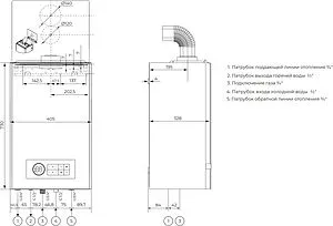 Настенный газовый котел двухконтурный турбированный 28кВт Meteor B30 28C 10680204002 Настенный газовый котел двухконтурный турбированный 28кВт Meteor B30 28C 10680204002, 2
