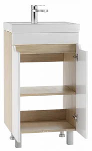Тумба-умывальник напольная Айсберг Мечта 50 белый/дуб сонома DM2312T+4607152361544 Тумба-умывальник напольная Айсберг Мечта 50 белый/дуб сонома DM2312T+4607152361544, 4