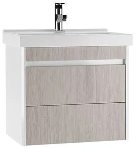 Тумба-умывальник подвесной Домино Uno 60 дуб серый/белый DU1505T+WB.FN/Fest/60-C/WHT.G/S1 Тумба-умывальник подвесной Домино Uno 60 дуб серый/белый DU1505T+WB.FN/Fest/60-C/WHT.G/S1, 1