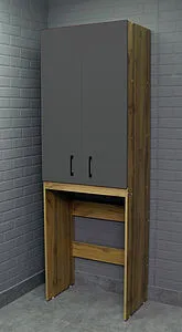 Шкаф над стиральной машиной Домино Craft 65 графит/дуб вотан DCr2219H Шкаф над стиральной машиной Домино Craft 65 графит/дуб вотан DCr2219H, 3