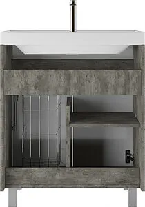 Тумба под умывальник напольный Домино Karlo 70 белый/бетон DK5310T Тумба под умывальник напольный Домино Karlo 70 белый/бетон DK5310T, 5