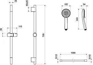Душевая стойка Aquatek Бетта хром AQ2017CR Душевая стойка Aquatek Бетта хром AQ2017CR, 2