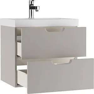 Тумба-умывальник подвесной Домино Dune 60 серый тауп DD2501T+4627173210164 Тумба-умывальник подвесной Домино Dune 60 серый тауп DD2501T+4627173210164, 3