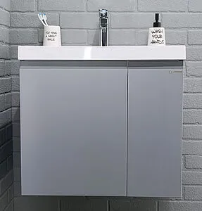 Тумба-умывальник подвесной Домино Graffo 60 светло-серый DGr2408T+4670142930044 Тумба-умывальник подвесной Домино Graffo 60 светло-серый DGr2408T+4670142930044, 4