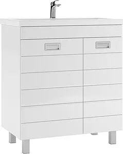 Тумба-умывальник напольная Домино Cube 75 белый DC5003T+4627173210102 Тумба-умывальник напольная Домино Cube 75 белый DC5003T+4627173210102, 1