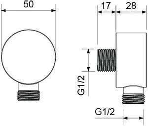 Шланговое подключение Aquatek чёрный матовый AQ2457MB Шланговое подключение Aquatek чёрный матовый AQ2457MB, 2