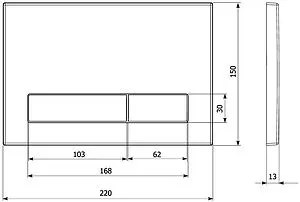 Клавиша смыва для унитаза KK-POL M16 350/PPB/101-00-00 белый глянцевый Клавиша смыва для унитаза KK-POL M16 350/PPB/101-00-00 белый глянцевый, 2