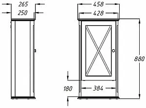 Шкаф Opadiris Палермо 45 L светлый орех 00-00007335 Шкаф Opadiris Палермо 45 L светлый орех 00-00007335, 2