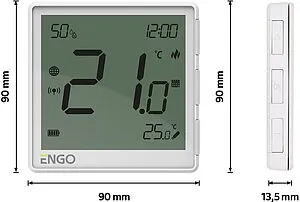 Беспроводной комнатный терморегулятор ZigBee ENGO белый EONE-BATW Беспроводной комнатный терморегулятор ZigBee ENGO белый EONE-BATW, 2