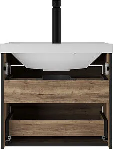 Тумба-умывальник подвесной Домино Alfa 60 дуб галифакс табак DA6102T+4670142930044 Тумба-умывальник подвесной Домино Alfa 60 дуб галифакс табак DA6102T+4670142930044, 5