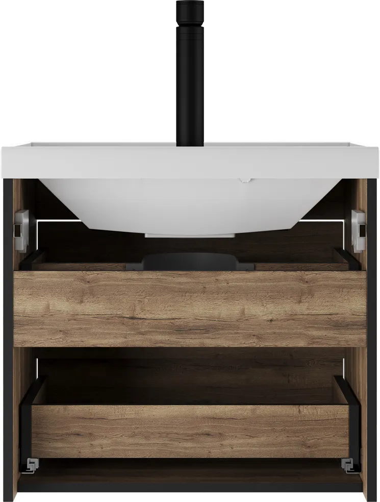 Тумба-умывальник подвесная Домино Alfa 60 дуб галифакс табак DA6102T+4670142930044 Тумба-умывальник подвесная Домино Alfa 60 дуб галифакс табак DA6102T+4670142930044, 5