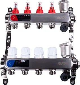 Группа коллекторная с расходомерами 4 отвода 1"в/в x ¾"ек FDV S1103C-2/4 Группа коллекторная с расходомерами 4 отвода 1"в/в x ¾"ек FDV S1103C-2/4, 1