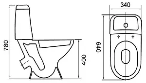 Унитаз-компакт MITO Hit белый S-KO-MI-HIT-ST-P-w Унитаз-компакт MITO Hit белый S-KO-MI-HIT-ST-P-w, 2