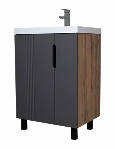 Тумба-умывальник напольный Айсберг Марта 60 дуб вотан DA3502T+4670142930044 Тумба-умывальник напольный Айсберг Марта 60 дуб вотан DA3502T+4670142930044, 1