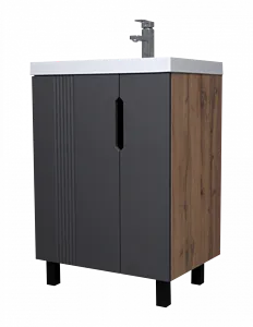 Тумба-умывальник напольная Айсберг Марта 60 дуб вотан DA3502T+4670142930044 Тумба-умывальник напольная Айсберг Марта 60 дуб вотан DA3502T+4670142930044, 1
