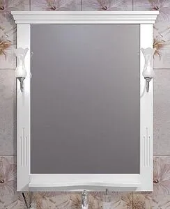 Зеркало Opadiris Риспекто 80 белый матовый 00-00007060 Зеркало Opadiris Риспекто 80 белый матовый 00-00007060, 1