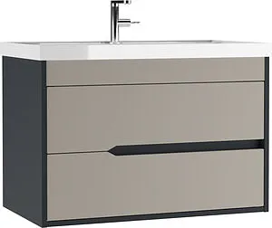 Тумба-умывальник подвесная Домино Karat 80 серый тауп DK3216T+4627173210188 Тумба-умывальник подвесная Домино Karat 80 серый тауп DK3216T+4627173210188, 1