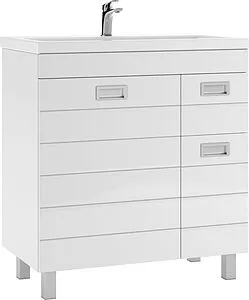 Тумба-умывальник напольный Домино Cube 80 белый DC5004T+4627173210119 Тумба-умывальник напольный Домино Cube 80 белый DC5004T+4627173210119, 1