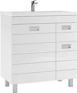 Тумба-умывальник напольная Домино Cube 80 белый DC5004T+4627173210119 Тумба-умывальник напольная Домино Cube 80 белый DC5004T+4627173210119, 1