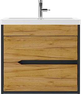 Тумба-умывальник подвесной Домино Karat 60 дуб вотан/антрацит DK3203T+4640021060773 Тумба-умывальник подвесной Домино Karat 60 дуб вотан/антрацит DK3203T+4640021060773, 3