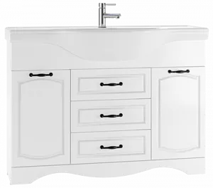 Тумба-умывальник напольная Домино Rich 120 белое дерево DR6005T+4640021060957 Тумба-умывальник напольная Домино Rich 120 белое дерево DR6005T+4640021060957, 1