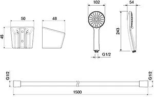 Душевой набор Aquatek Бетта хром AQ2032CR Душевой набор Aquatek Бетта хром AQ2032CR, 2