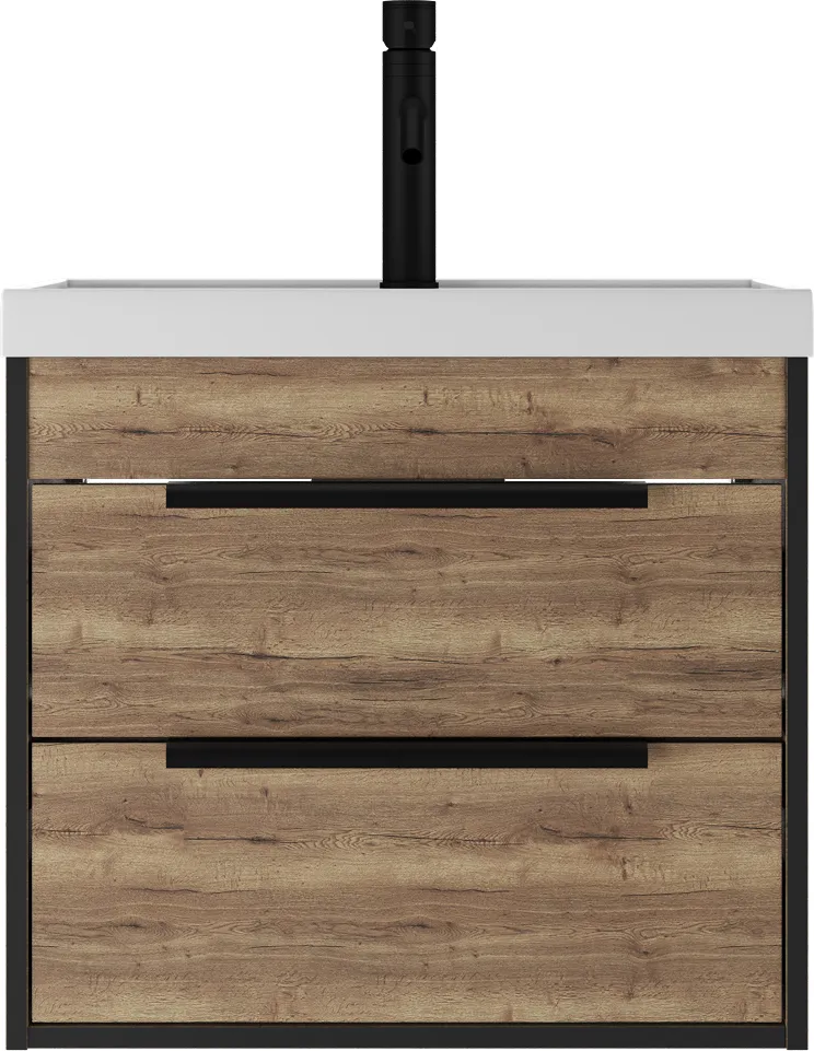 Тумба-умывальник подвесная Домино Alfa 60 дуб галифакс табак DA6102T+4670142930044 Тумба-умывальник подвесная Домино Alfa 60 дуб галифакс табак DA6102T+4670142930044, 3