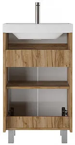 Тумба-умывальник напольный Домино Karlo 50 белый/дуб вотан DK5301T+4627173210157 Тумба-умывальник напольный Домино Karlo 50 белый/дуб вотан DK5301T+4627173210157, 4