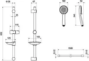 Душевая стойка Aquatek Бетта чёрный матовый AQ2015MB Душевая стойка Aquatek Бетта чёрный матовый AQ2015MB, 2