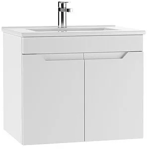 Тумба-умывальник подвесная Домино Optima 60 белый матовый DO1901T+WB.FN/Quadro/60-C/WHT.G/S1 Тумба-умывальник подвесная Домино Optima 60 белый матовый DO1901T+WB.FN/Quadro/60-C/WHT.G/S1, 1