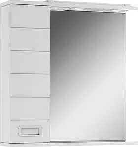 Шкаф-зеркало Домино Cube 65 L белый DC5006HZ Шкаф-зеркало Домино Cube 65 L белый DC5006HZ, 1