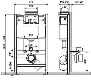Инсталляция для подвесного унитаза KK-POL Professional 350/ZPW/511-00-00 Инсталляция для подвесного унитаза KK-POL Professional 350/ZPW/511-00-00, 2